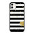 KATE SPADE NEW YORK LOGO GOLDEN POLKADOTS STRIPES PATTERN iPhone 11 Case Cover