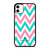 KATE SPADE NEW YORK LOGO GREEN PINK CHEVRON PATTERN iPhone 11 Case Cover