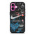 NIKE AIR JORDAN OFF WHITE BLACK MARBLE iPhone 16 Plus Case Cover