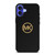 MICHAEL KORS MK LOGO BLACK GOLD iPhone 16 Case Cover