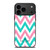 KATE SPADE NEW YORK LOGO GREEN PINK CHEVRON PATTERN iPhone 17 Pro Max Case Cover KATE SPADE NEW YORK LOGO GREEN PINK CHEVRON PATTERN iPhone 17 Pro Max Case Cover