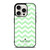 KATE SPADE NEW YORK LOGO GREEN CHEVRON PATTERN iPhone 15 Pro Case Cover