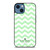 KATE SPADE NEW YORK LOGO GREEN CHEVRON PATTERN iPhone 14 Case Cover