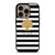 KATE SPADE NEW YORK GOLD LOGO STRIPES PATTERN iPhone 16 Pro Case Cover