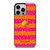 KATE SPADE NEW YORK YELLOW PINK STRIPES GLITTER iPhone 14 Pro Case Cover