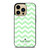 KATE SPADE NEW YORK LOGO GREEN CHEVRON PATTERN iPhone 14 Pro Max Case Cover