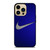 NIKE LOGOMETAL BLUE iPhone 14 Pro Max Case Cover