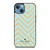 KATE SPADE NEW YORK LOGO GOLDEN GREEN CHEVRON PATTERN iPhone 13 Case Cover