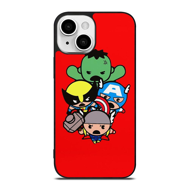 KAWAII CAPTAIN AMERICA HULK THOR WOLVERINE Marvel Avengers iPhone 13 Mini Case Cover