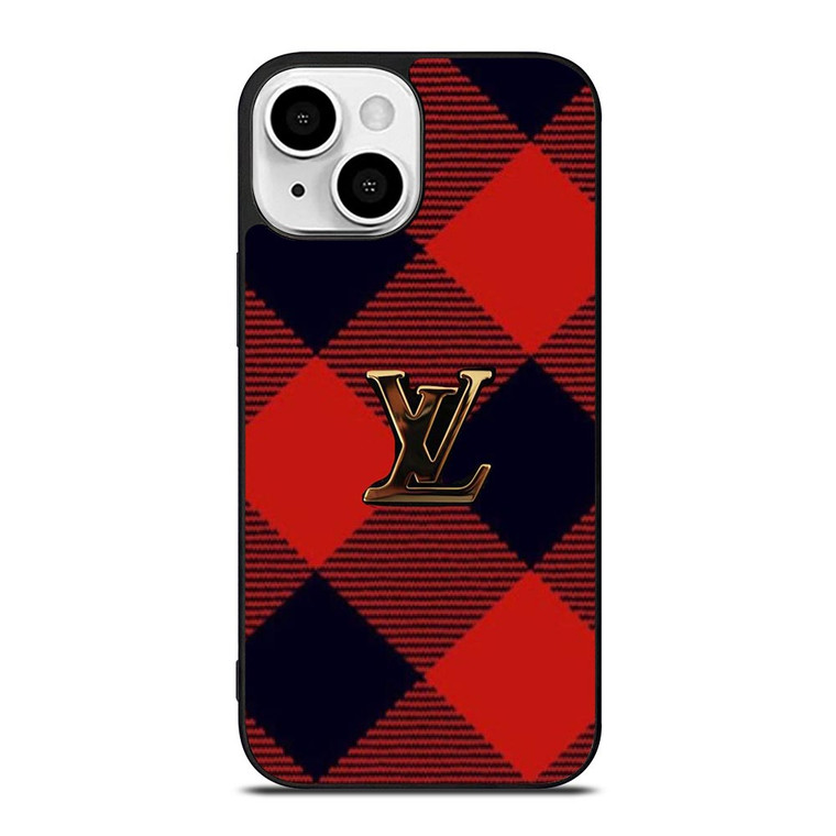 LOUIS VUITTON LV LOGO PATTERN RED iPhone 13 Mini Case Cover