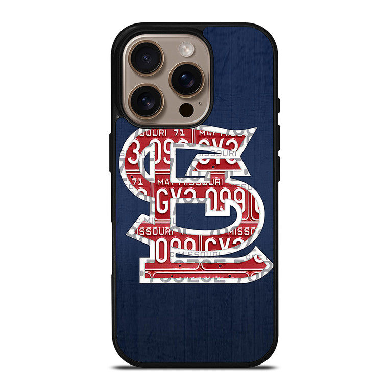 ST. LOUIS CARDINALS BASEBALL WOODEN LOGO iPhone 16 Pro Case Cover