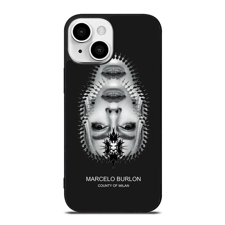 MARCELO BURLON MILAN UPSIDE DOWN FACE iPhone 13 Mini Case Cover