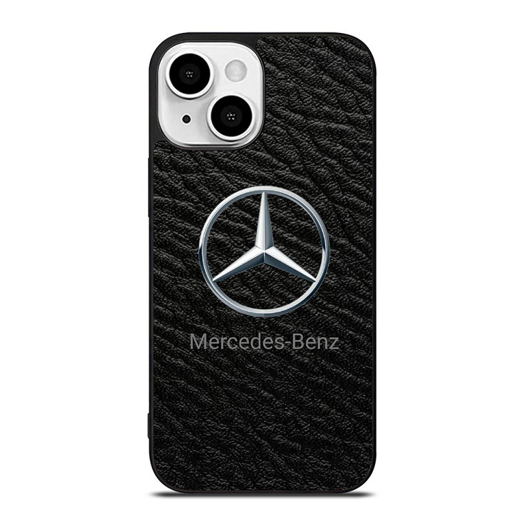 MERCEDES BENZ LOGO ON LEATHER iPhone 13 Mini Case Cover