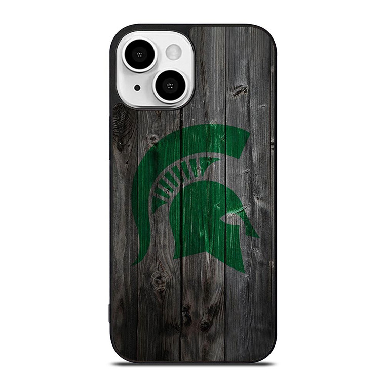 MICHIGAN STATE SPARTANS WOODEN LOGO iPhone 13 Mini Case Cover