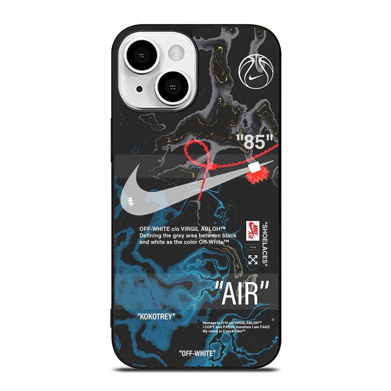 NIKE AIR JORDAN OFF WHITE BLACK MARBLE iPhone 13 Mini Case Cover