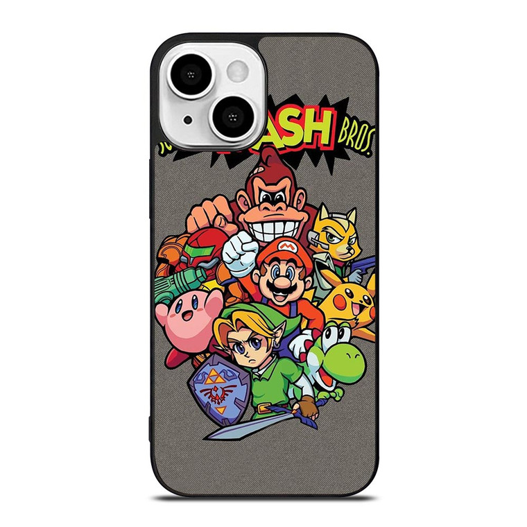 NINTENDO GAME CHARACTER SUPER SMASH BROSS AND FRIENDS iPhone 13 Mini Case Cover