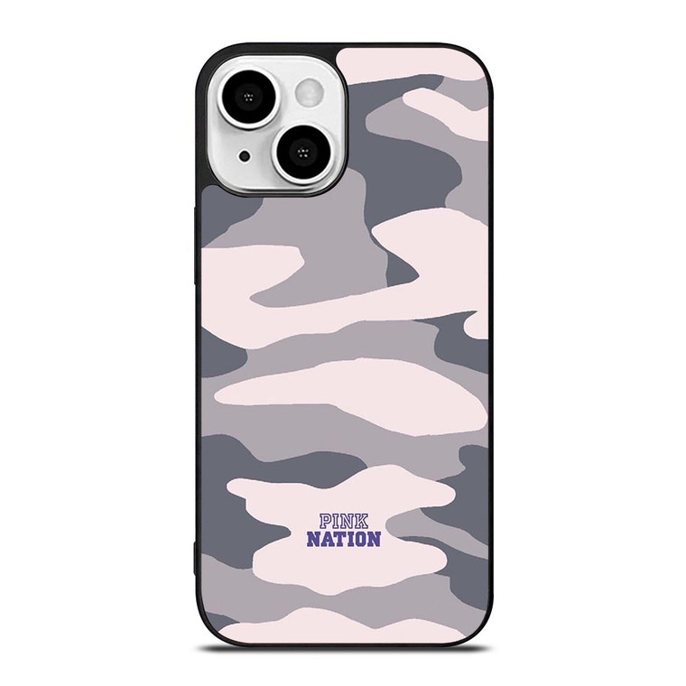 PINK NATION VICTORIA'S SECRET LOGO CAMO iPhone 13 Mini Case Cover