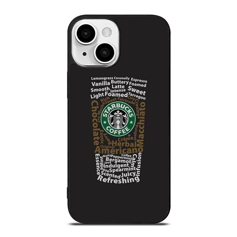STARBUCKS COFFEE ART TYPOGRAPHY iPhone 13 Mini Case Cover