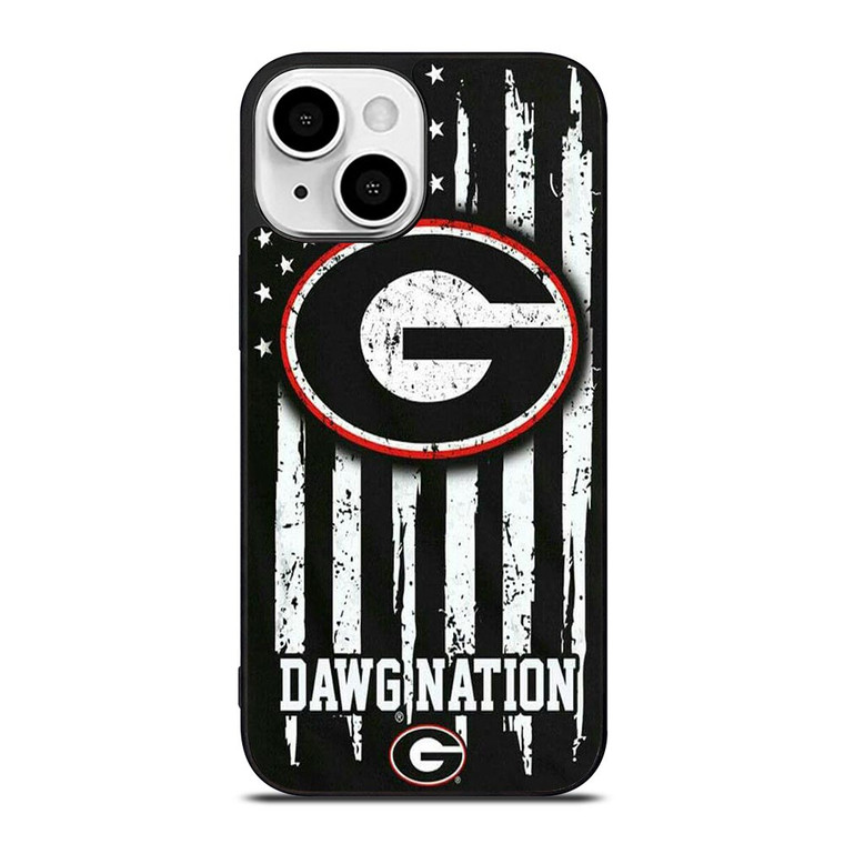 UNIVERSITY GEORGIA BULLDOGS FLAG iPhone 13 Mini Case Cover