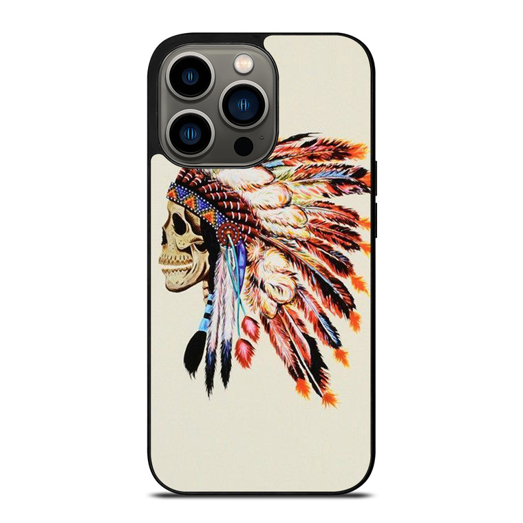 INDIAN FEATHER SKULL iPhone 13 Pro Case Cover
