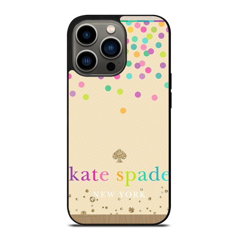 KATE SPADE NEW YORK LOGO COLORFUL POLKADOTS iPhone 13 Pro Case Cover