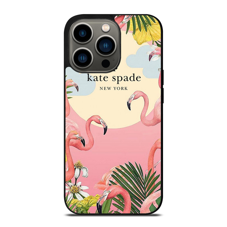 KATE SPADE NEW YORK LOGO FLORAL FLAMENGOS iPhone 13 Pro Case Cover