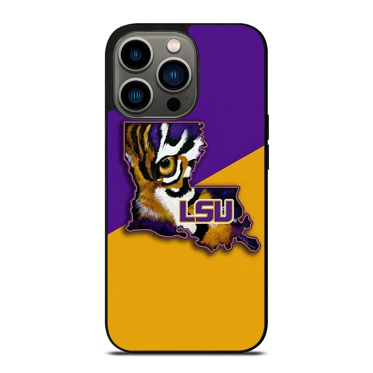 LSU TIGERS LOGO LOUSIANA STATE UNIVERSITY BASKETBALL iPhone 13 Pro Case Cover