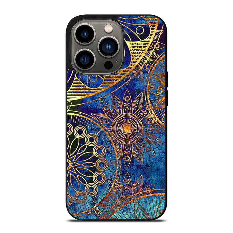 MANDELA BLUE GOLD PATTREN iPhone 13 Pro Case Cover