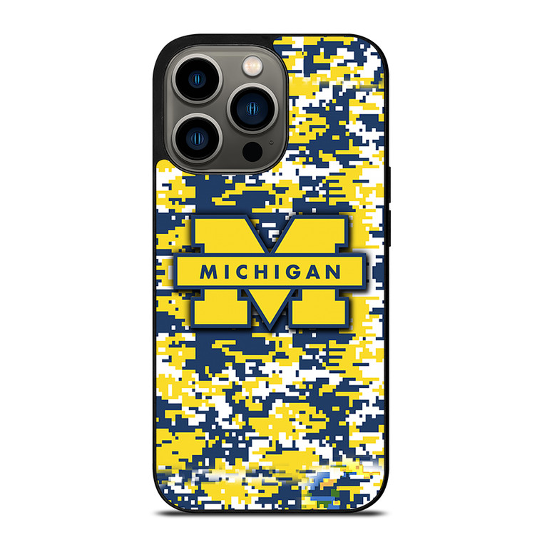 MICHIGAN WOLVERINES CAMO iPhone 13 Pro Case Cover