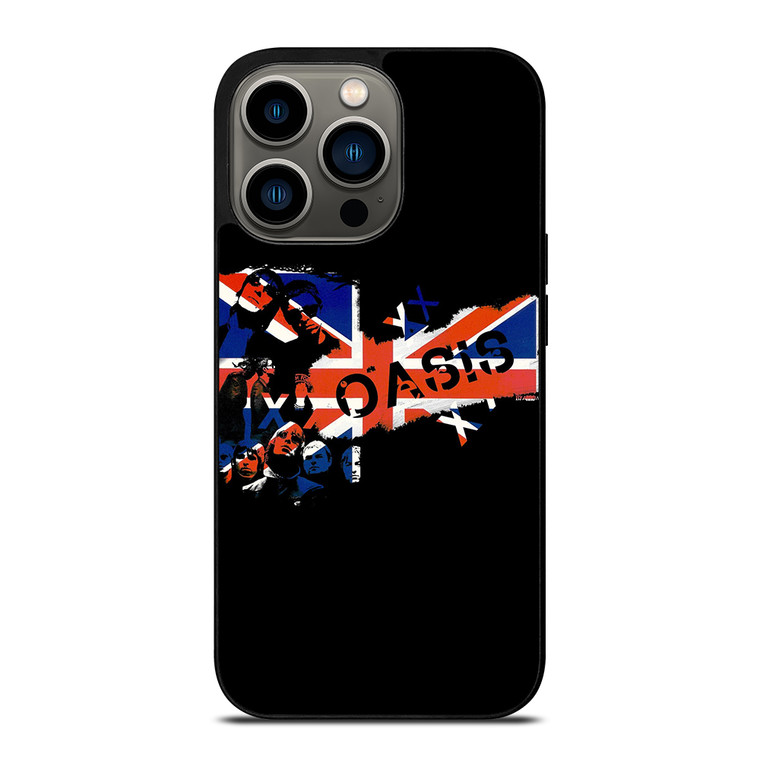OASIS BAND ROCK BRITISH FLAG iPhone 13 Pro Case Cover