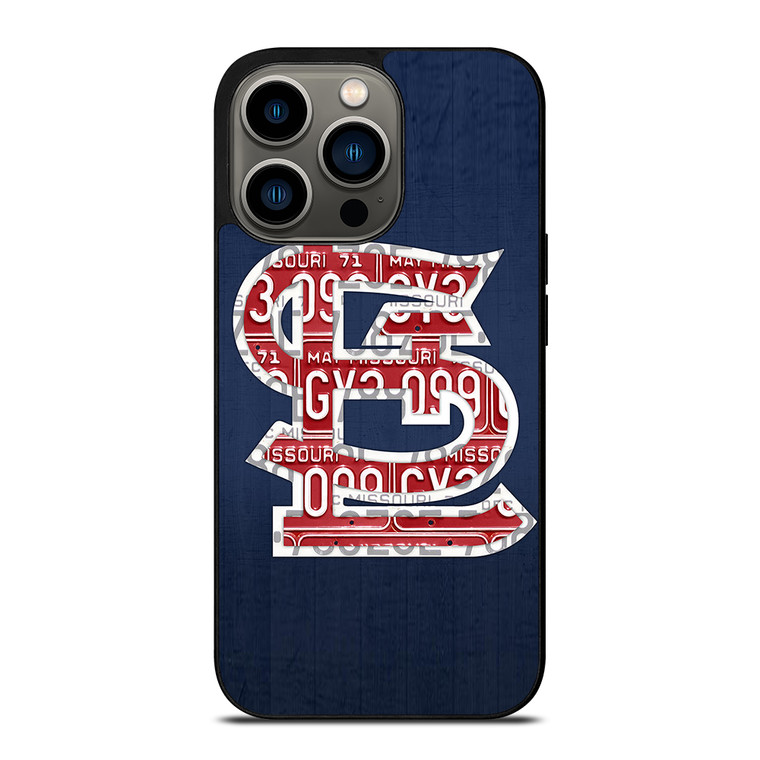 ST. LOUIS CARDINALS BASEBALL WOODEN LOGO iPhone 13 Pro Case Cover