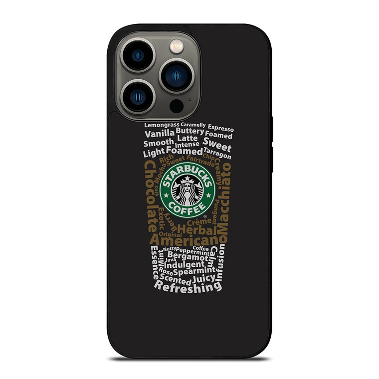 STARBUCKS COFFEE ART TYPOGRAPHY iPhone 13 Pro Case Cover