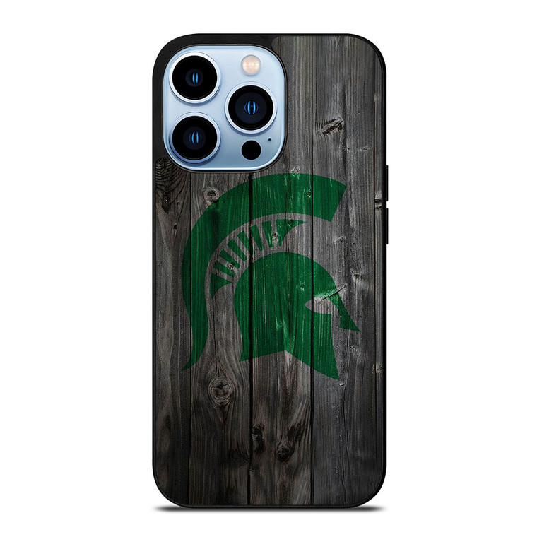 MICHIGAN STATE SPARTANS WOODEN LOGO iPhone 13 Pro Max Case Cover