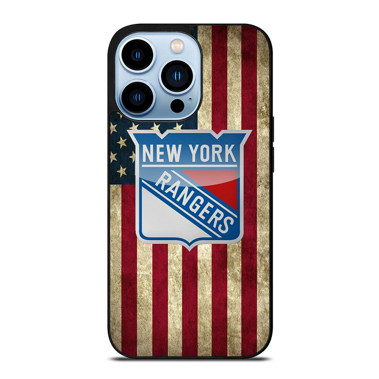 NEW YORK RANGERS NHL AMERICAN FLAG iPhone 13 Pro Max Case Cover