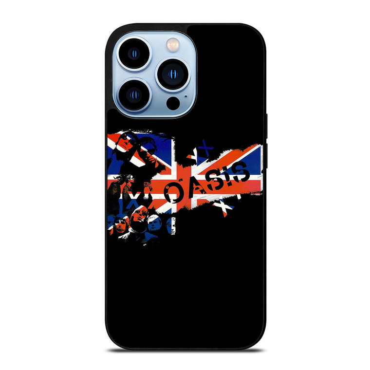 OASIS BAND ROCK BRITISH FLAG iPhone 13 Pro Max Case Cover