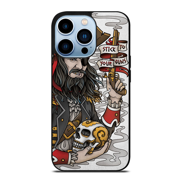 PIRATE STICK TO YOUR GUNS TATTOO iPhone 13 Pro Max Case Cover