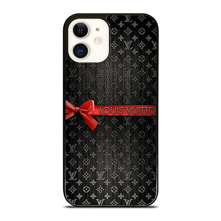 LOUIS VUITTON LV LOGO PATTERN RED RIBBON iPhone 12 Case Cover