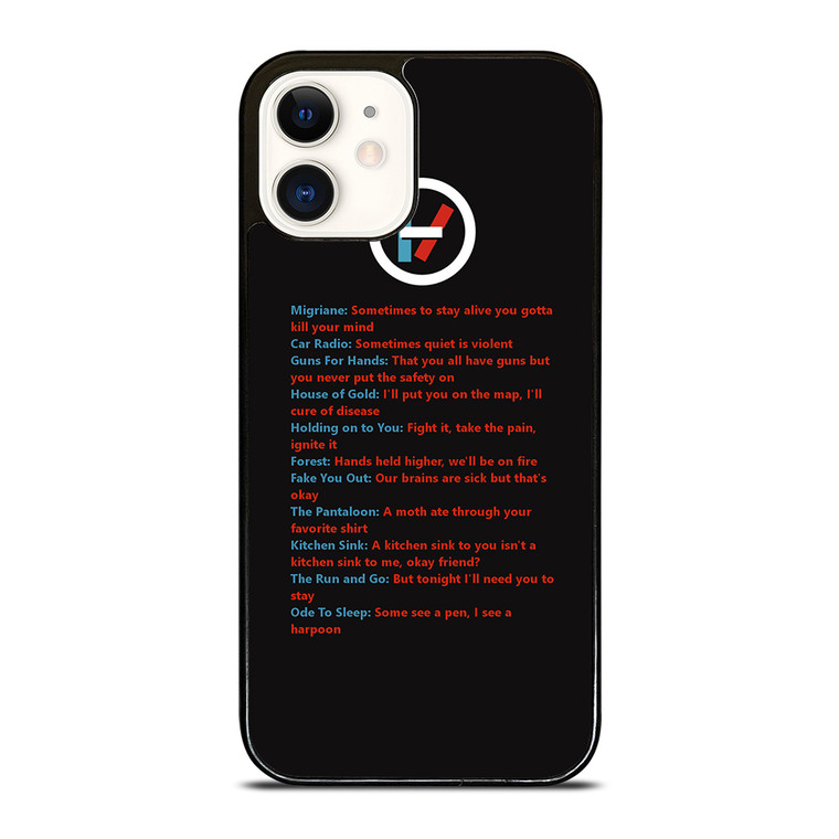 LYRICS OF TWENTY ONE PILOTS iPhone 12 Case Cover
