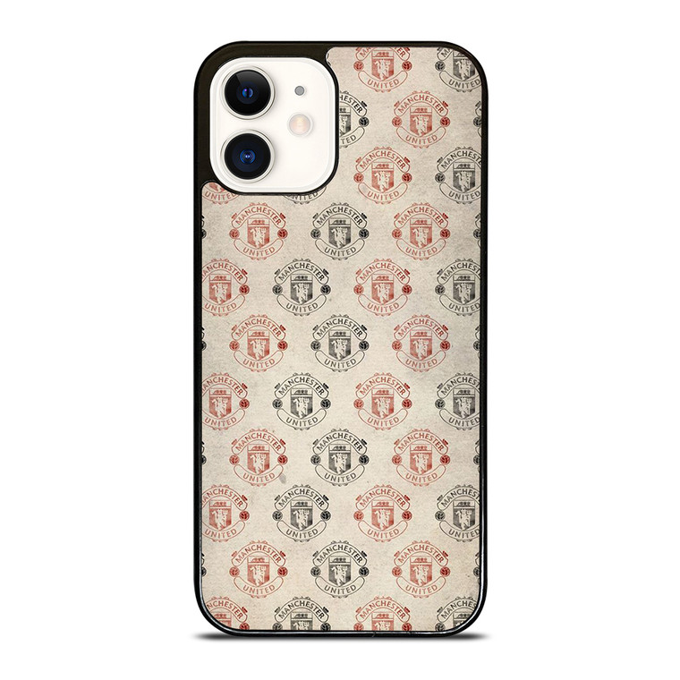 MANCHESTER UNITED FC FOOTBALL LOGO COLLAGE iPhone 12 Case Cover