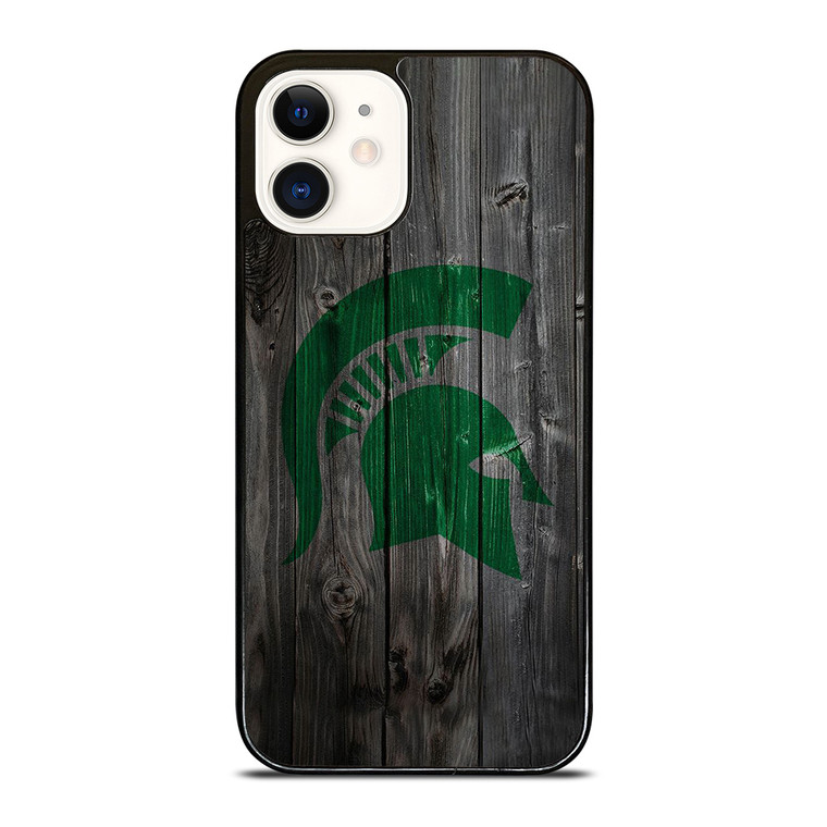 MICHIGAN STATE SPARTANS WOODEN LOGO iPhone 12 Case Cover