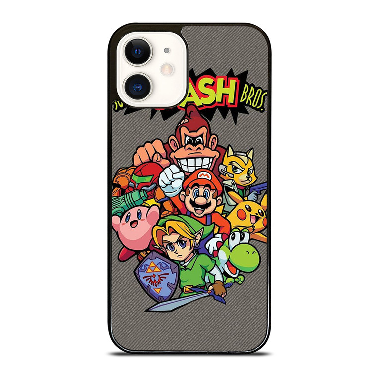 NINTENDO GAME CHARACTER SUPER SMASH BROSS AND FRIENDS iPhone 12 Case Cover
