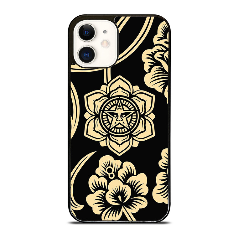OBEY CLOTHING FLORAL LOGO iPhone 12 Case Cover