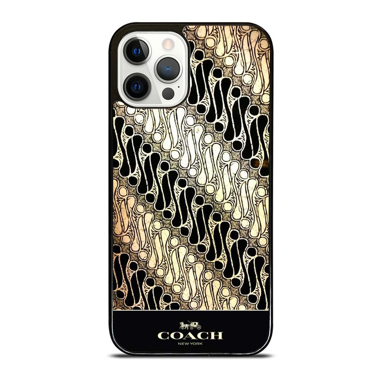 COACH NEW YORK LOGO BATIK PARANG PATTERN iPhone 12 Pro Case Cover