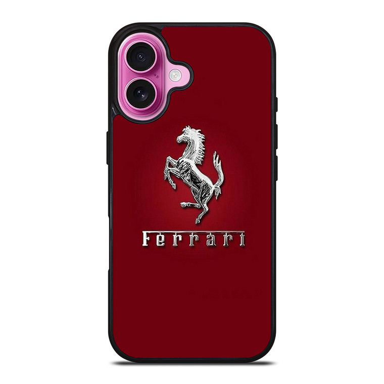 FERRARI LOGO SILVER EMBLEM iPhone 16 Plus Case Cover