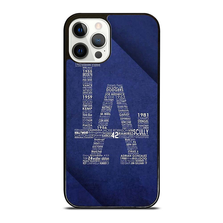 LA DODGERS LOS ANGELES LOGO BASEBALL TEAM TYPOGRAPHY iPhone 12 Pro Case Cover