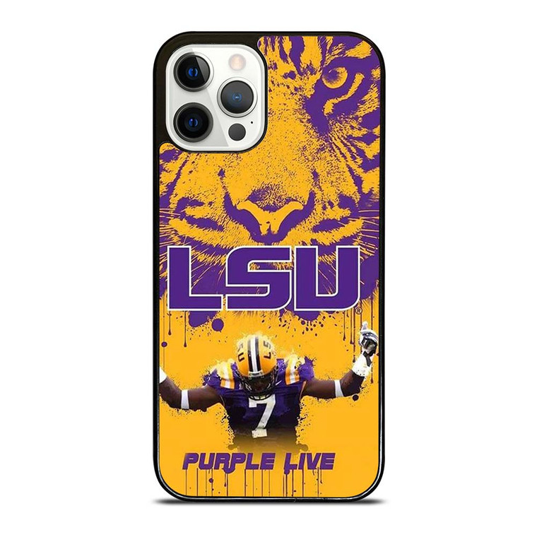 LSU TIGERS LOUISIANA STATE UNIVERSITY PURPLE LIVE iPhone 12 Pro Case Cover