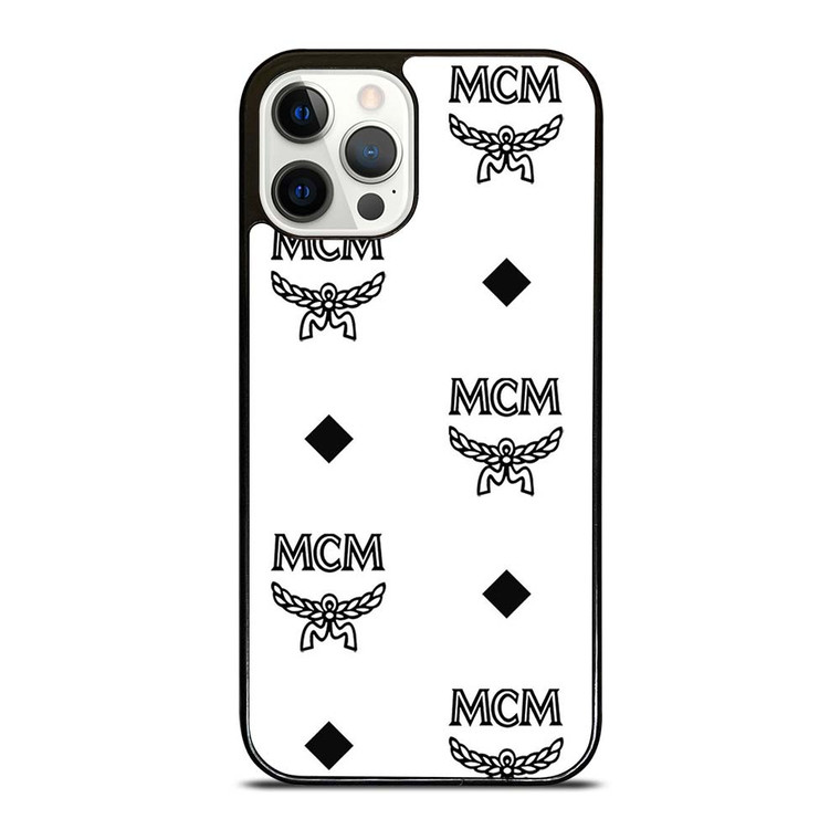 MCM WORLDWIDE LOGO WHITE iPhone 12 Pro Case Cover