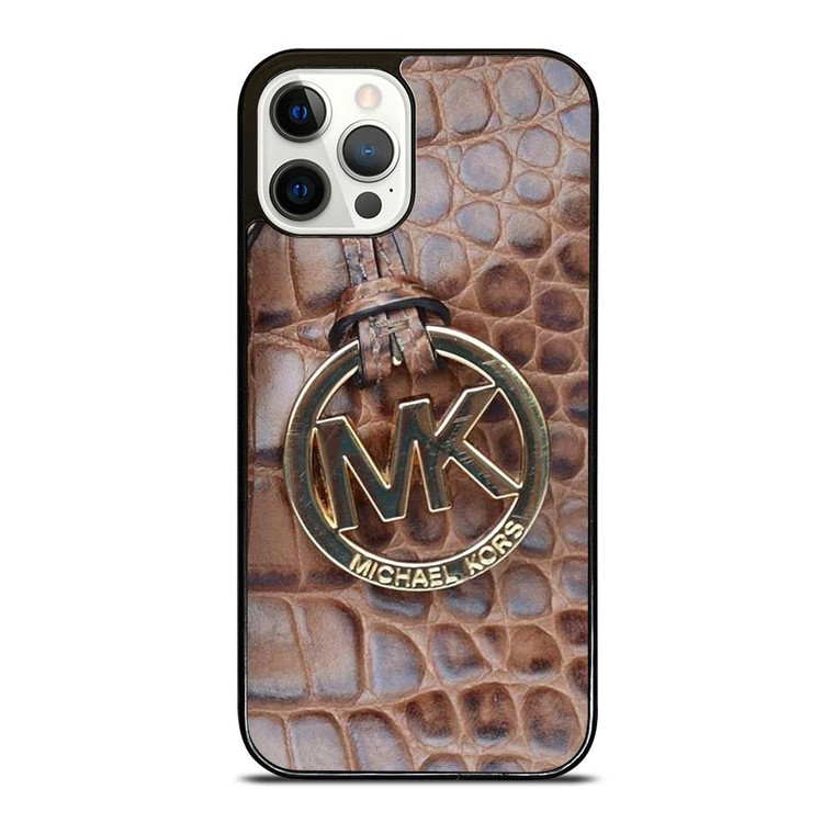 MICHAEL KORS BROWN LEATHER iPhone 12 Pro Case Cover