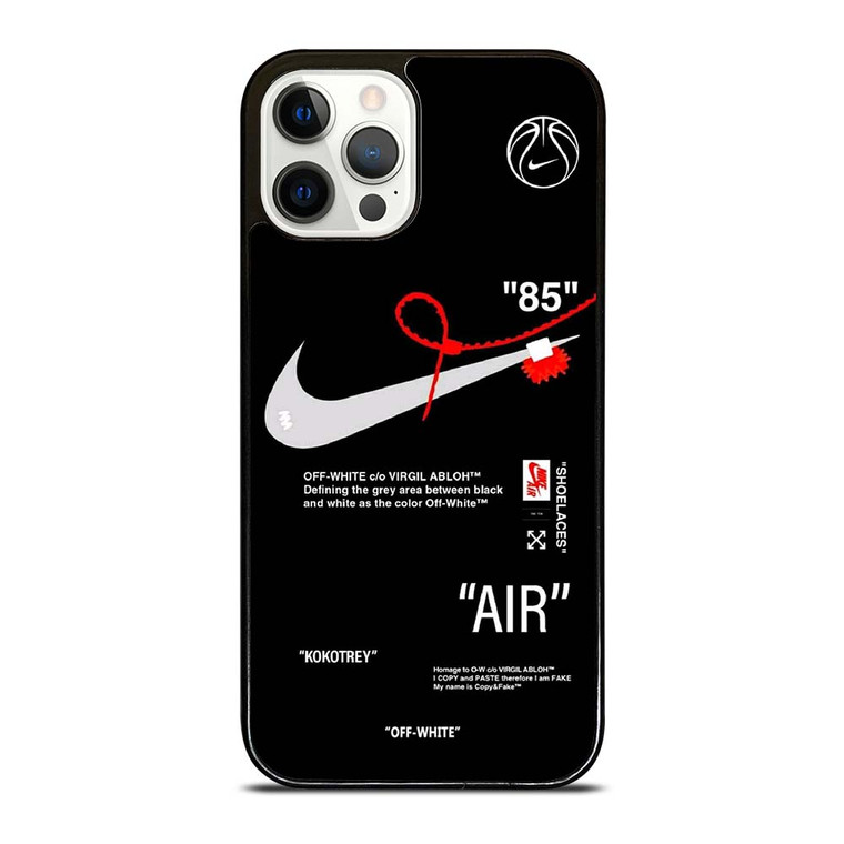 NIKE AIR JORDAN OFF WHITE BLACK KOKOTREY iPhone 12 Pro Case Cover