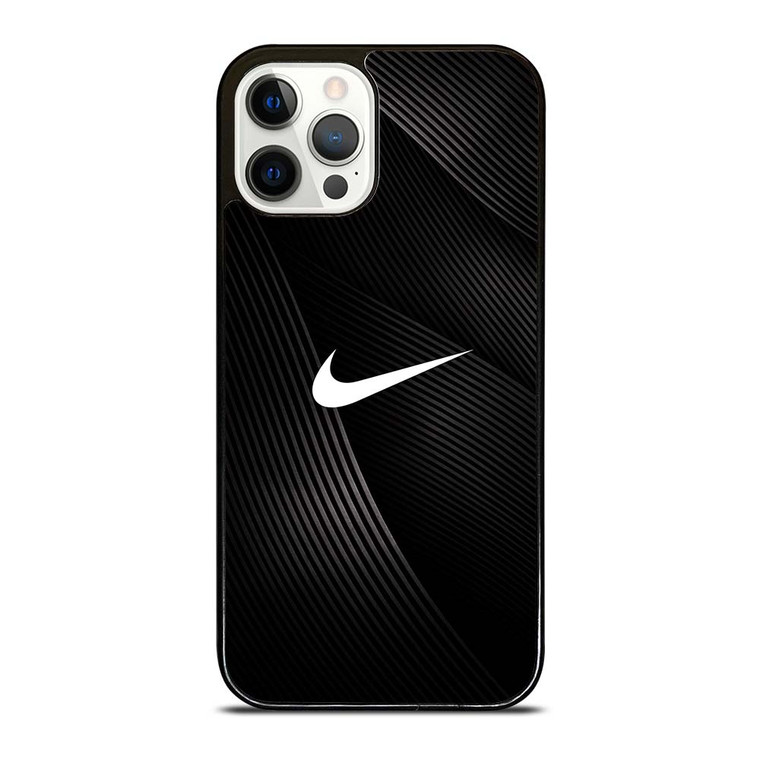 NIKE LOGO BLACK ABSTRACT LINE iPhone 12 Pro Case Cover